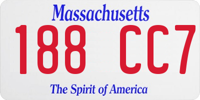 MA license plate 188CC7