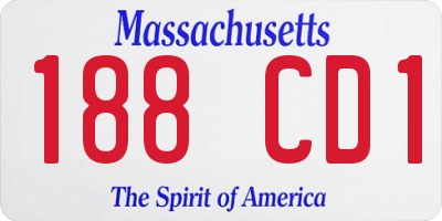 MA license plate 188CD1