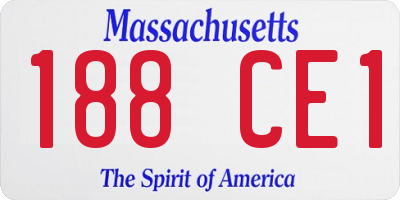 MA license plate 188CE1