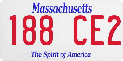 MA license plate 188CE2