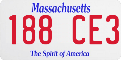 MA license plate 188CE3