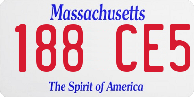MA license plate 188CE5
