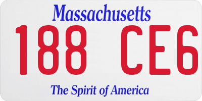 MA license plate 188CE6