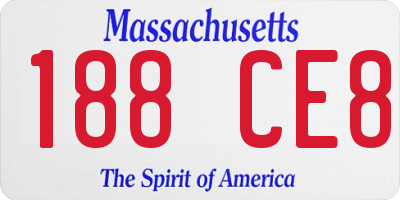 MA license plate 188CE8