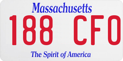 MA license plate 188CF0