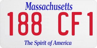 MA license plate 188CF1