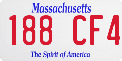 MA license plate 188CF4