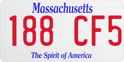 MA license plate 188CF5