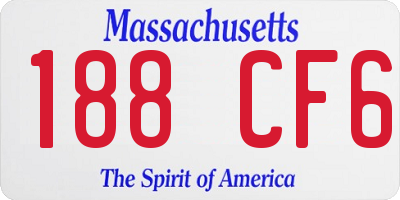 MA license plate 188CF6