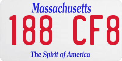 MA license plate 188CF8