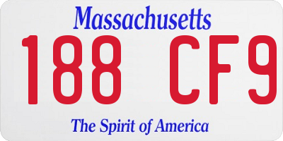 MA license plate 188CF9