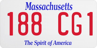 MA license plate 188CG1
