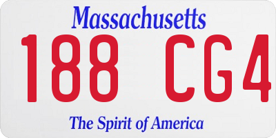 MA license plate 188CG4