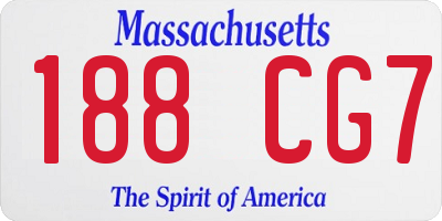MA license plate 188CG7