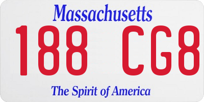 MA license plate 188CG8