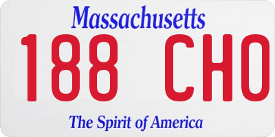 MA license plate 188CH0