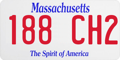 MA license plate 188CH2