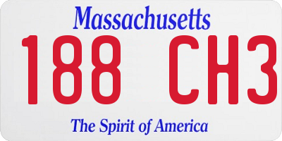 MA license plate 188CH3