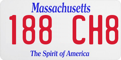 MA license plate 188CH8