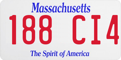 MA license plate 188CI4