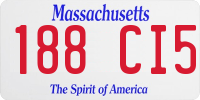 MA license plate 188CI5