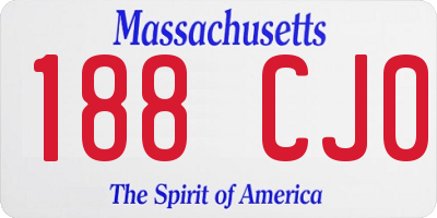 MA license plate 188CJ0