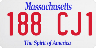 MA license plate 188CJ1