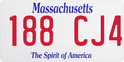 MA license plate 188CJ4
