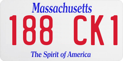 MA license plate 188CK1