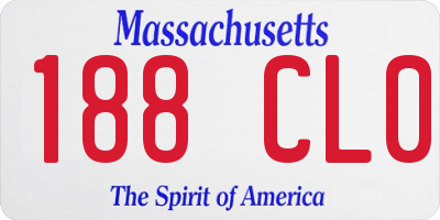 MA license plate 188CL0