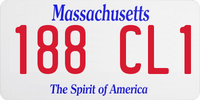 MA license plate 188CL1