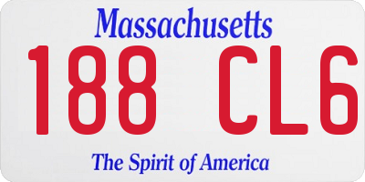 MA license plate 188CL6