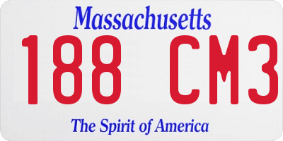 MA license plate 188CM3