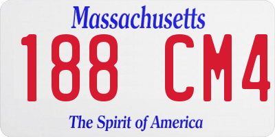 MA license plate 188CM4
