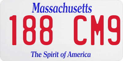 MA license plate 188CM9