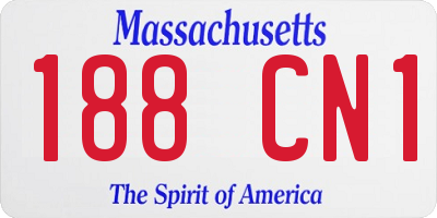 MA license plate 188CN1