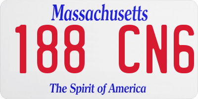 MA license plate 188CN6