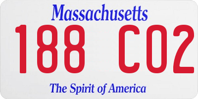 MA license plate 188CO2