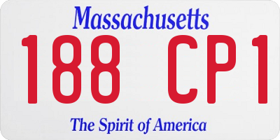MA license plate 188CP1