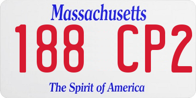 MA license plate 188CP2