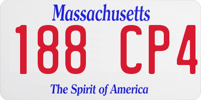 MA license plate 188CP4