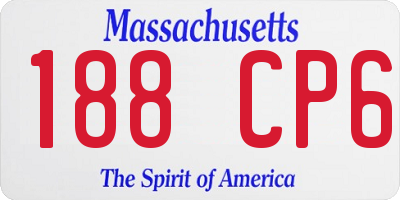 MA license plate 188CP6