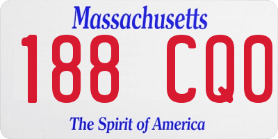 MA license plate 188CQ0