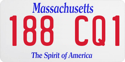 MA license plate 188CQ1
