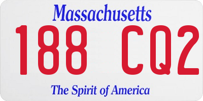 MA license plate 188CQ2