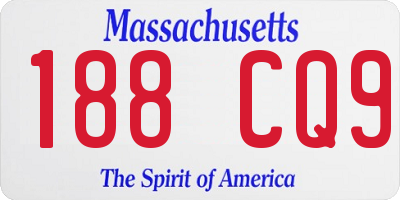 MA license plate 188CQ9