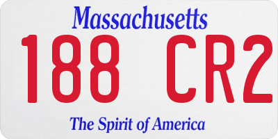 MA license plate 188CR2