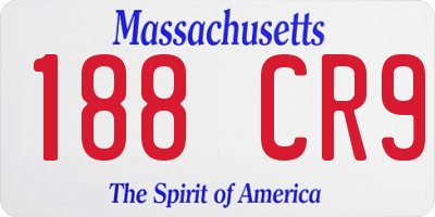 MA license plate 188CR9