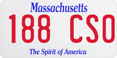 MA license plate 188CS0