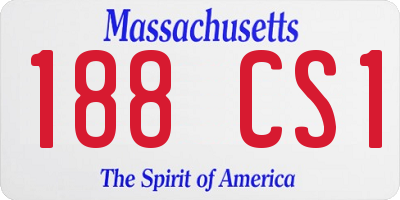 MA license plate 188CS1
